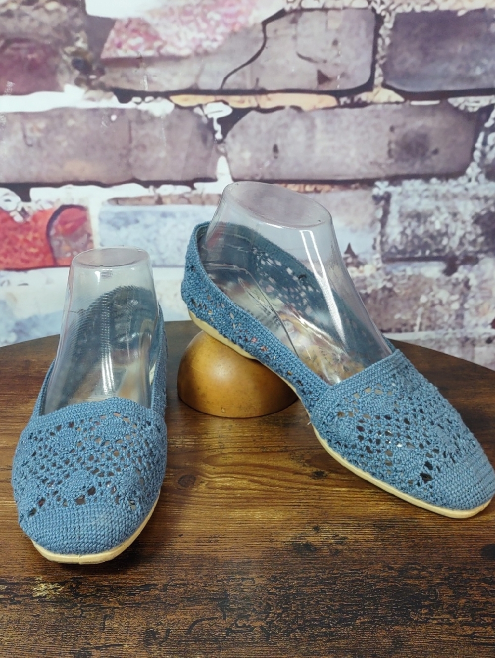 Coasters Crochet Slip-On Flats in Blue